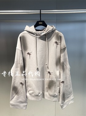 INXX TOFOURTH专柜正品 2024春款男女满印做脏连帽卫衣TFE1102034