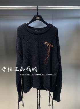 INXX STREET专柜正品 23冬款男女刺绣破洞针织衫毛衣 BXD306B450