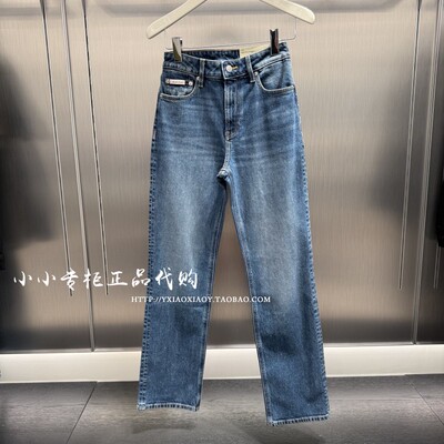 CKJeans复古高腰牛仔裤