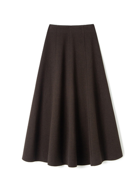 【醋酸+羊毛】9968气质百搭毛呢半身裙冬女高腰垂感大摆裙A字伞裙