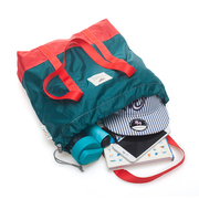 Travel Folding Drawstring Pocket One-shoulder Sundry Bag Portable Portable Storage Bag Portable Large-capacity Canvas Shopping Bag
