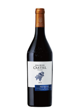 CASTEL法国原瓶进口13.5度IGP级卡思黛乐家族美乐干红葡萄酒750ml