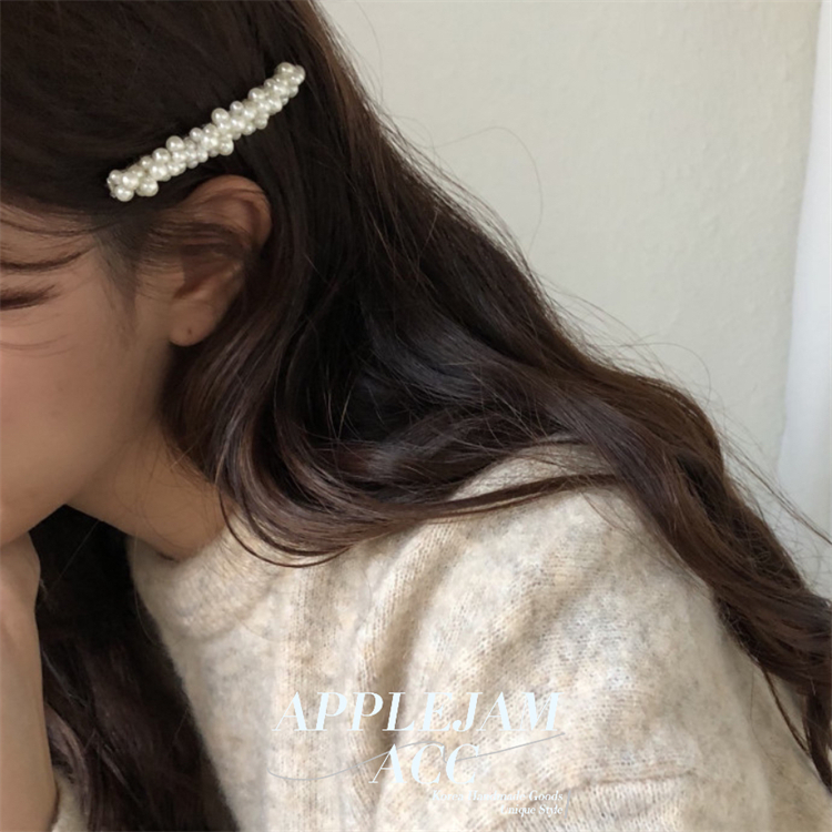 APPLEJAM 韩国进口 手工 鱼线 串珠 珍珠 边夹 弹簧夹