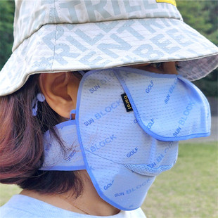 女防紫外线护颈透气骑行高尔夫遮阳面罩 韩国进口防晒口罩夏季 薄款