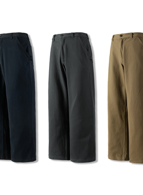 Sinrcrew冬季加厚碳磨斜纹城市通勤伐木工装阔腿遮肉显瘦休闲长裤