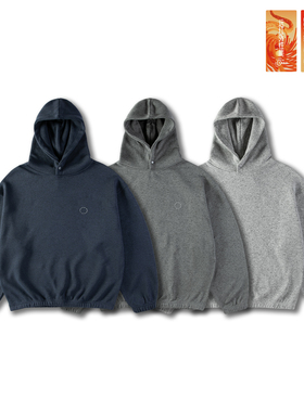 Sinrcrew「花纱绒」冬季加厚保暖远红外自发热慵懒廓形连帽卫衣