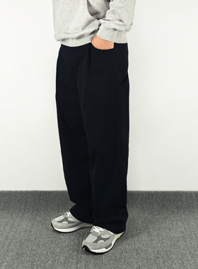 Sinrcrew25秋冬城市通勤高密斜纹复古法工装裤宽松阔腿直筒休闲裤