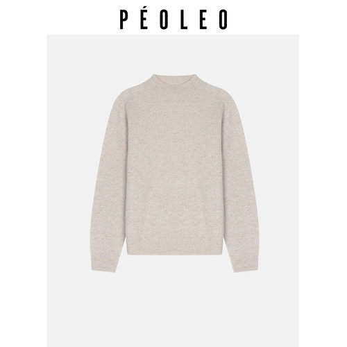 100%羊毛一体成型无缝半高领毛衣