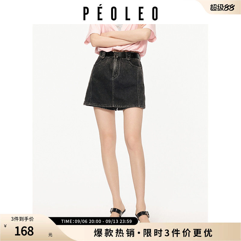 飘蕾牛仔短裤夏季新款高腰显瘦A字裙裤女百短款搭半身裙裤图片