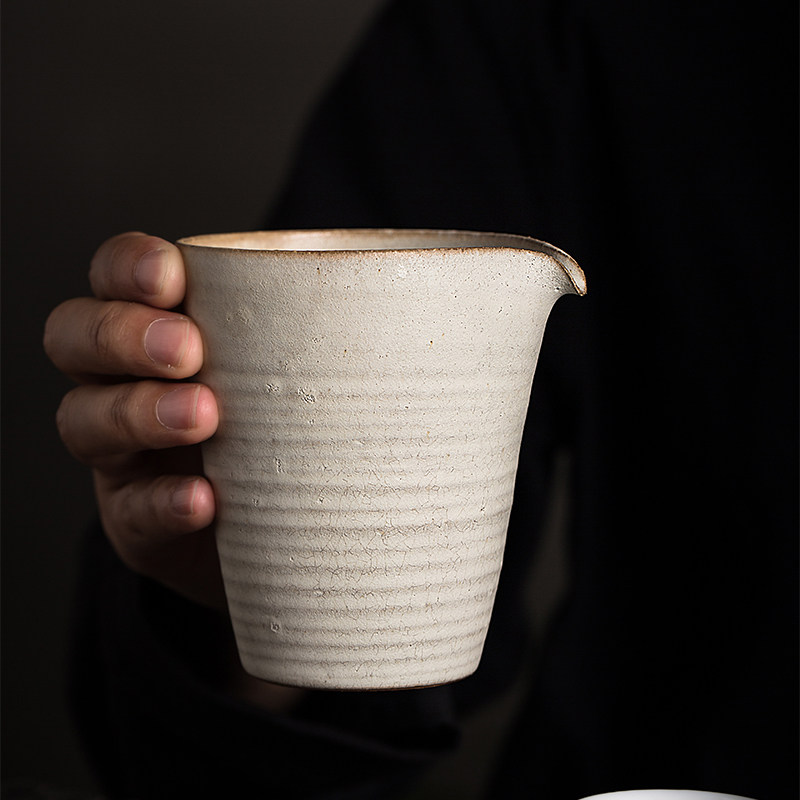 景德镇 日式复古纯手工粉引雕刻公道杯粗陶葫芦分茶器   可养开片,餐饮具,公道杯,淘宝优惠券,粉丝福利购,淘宝优惠卷