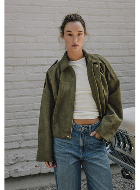 Z 秋季新品 女装 绒面质感蝙蝠袖宽松飞行员夹克外套 4344655 716