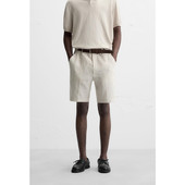 5070010 052 男装 休闲直筒舒适简约中高腰亚麻短裤 夏季 新品