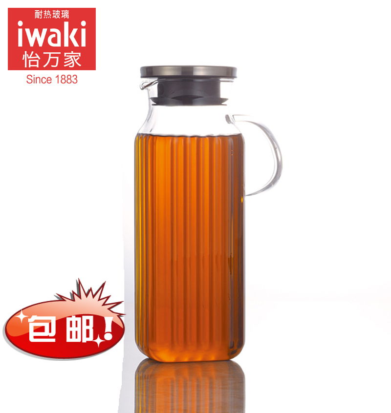 日本iwaki怡万家原装进口耐热玻璃冷水壶大容量凉水壶果汁壶扎壶