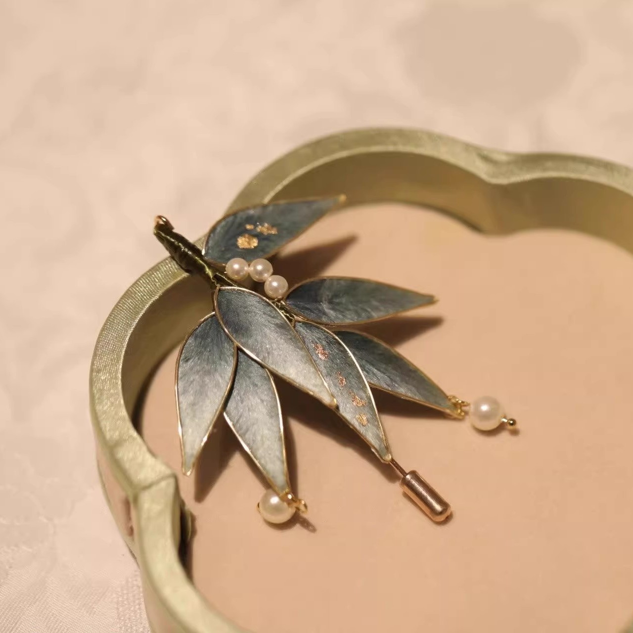 苏州非遗手工绒花胸针蚕丝线送妈妈老师教师节礼物汉服旗袍配饰