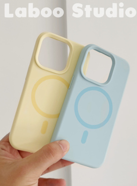 天空蓝MagSafe磁吸软糯液态硅胶韩系荧光粉适用iphone16promax纯色15pro苹果14手机壳13防摔12镜头全包保护套