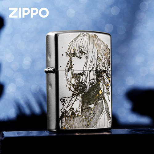 ZIPPO紫罗兰永恒花园雕刻煤油