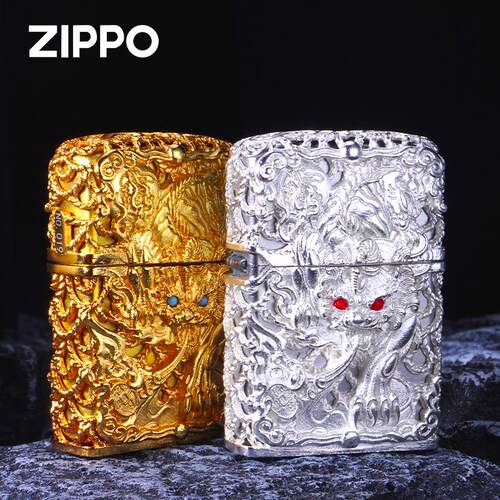 Zippo之宝打火机镀金镀银貔貅系列大黑天煤油防风打火机收藏送礼