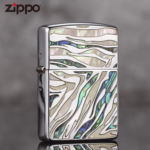 Zippo斑马纹彩贝送礼防风打火机