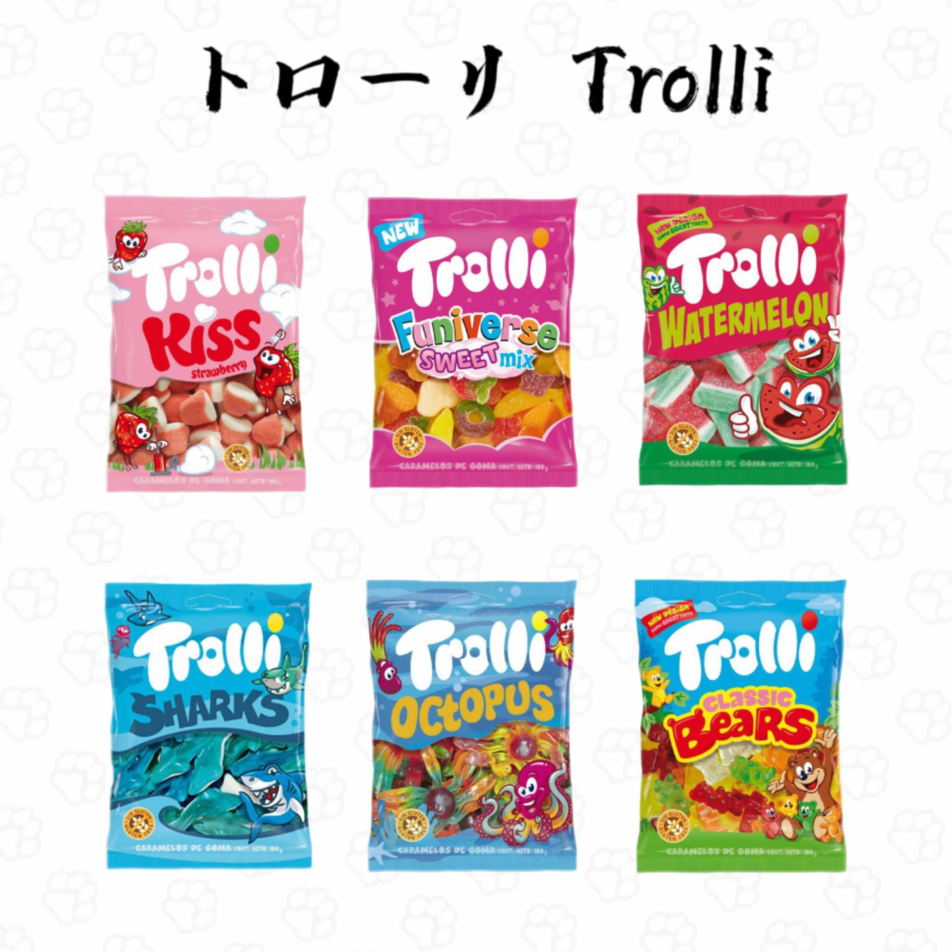 【日本直邮】Trolli口力章鱼西瓜橡皮软糖酸甜解馋混合水果味糖果