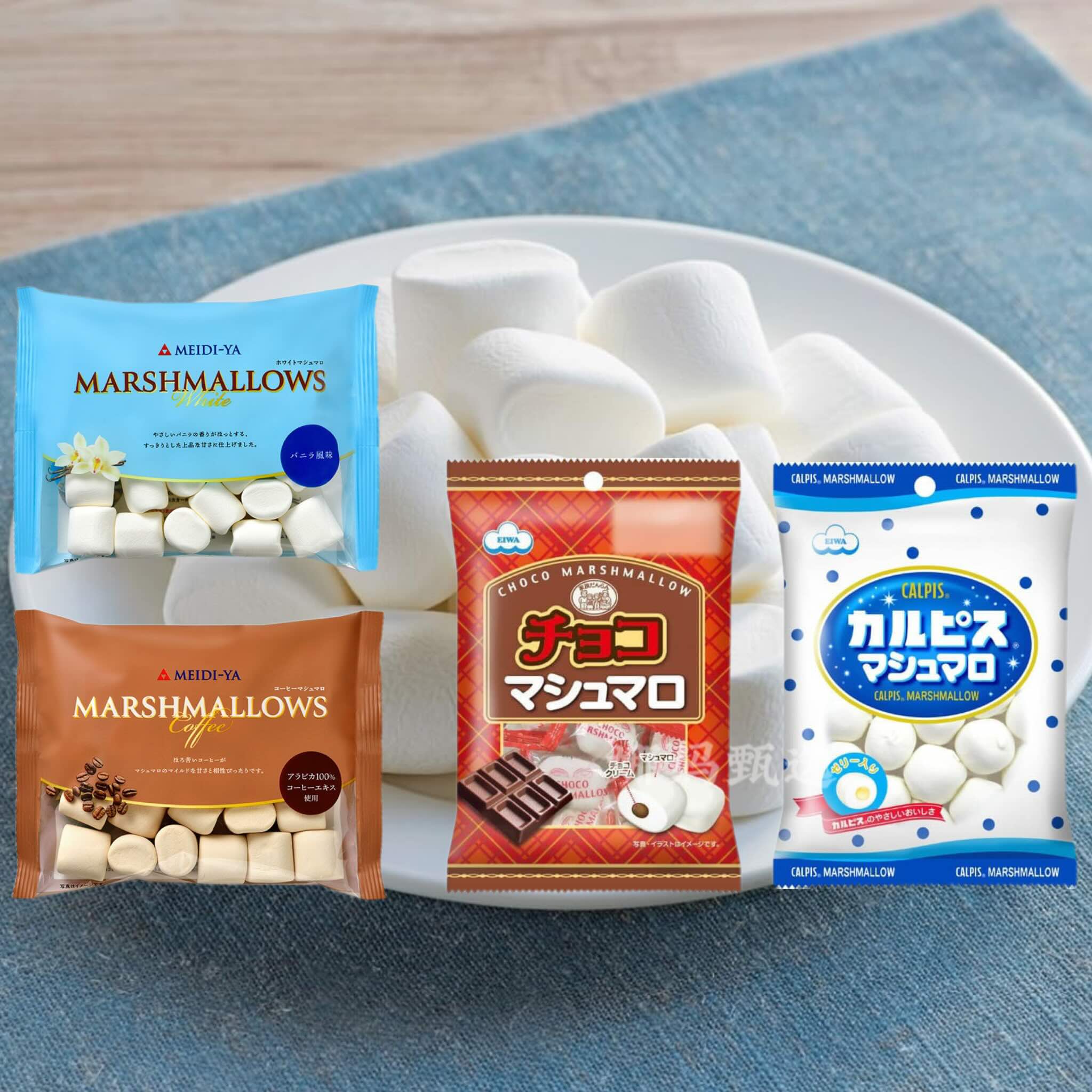 日本直邮可尔必思夹心棉花糖巧克力香草味烘焙即食休闲零食喜糖