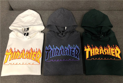 火焰thrasher百搭帽衫情侣款
