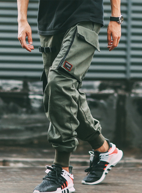 现货 FLAM 17AW Basic 秋冬潮牌男 百搭休闲大口袋工装束脚长裤