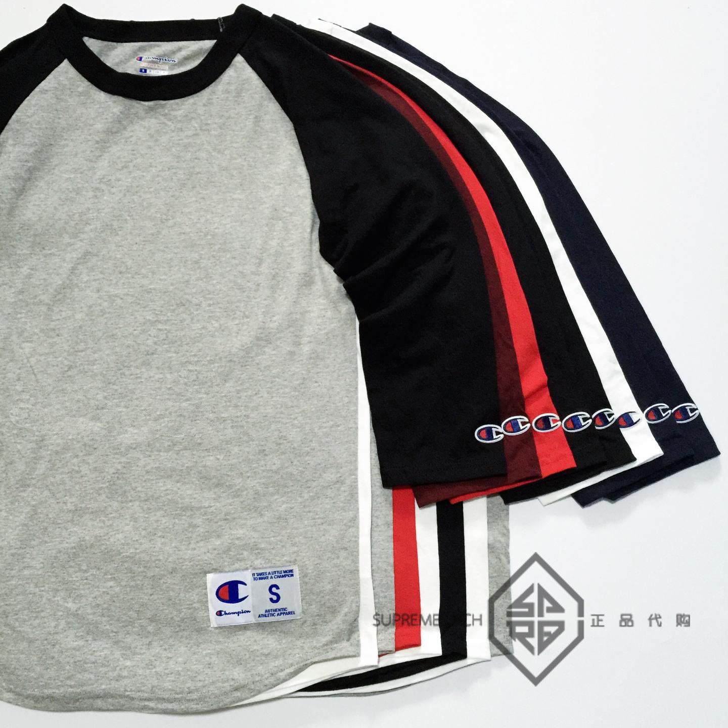 Champion Baseball Tee 经典拼接 百搭 七分袖 情侣