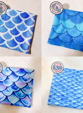 FHC原创美人鱼蓝色鱼鳞潜水多用途户外运动魔术头巾冲浪防晒发带