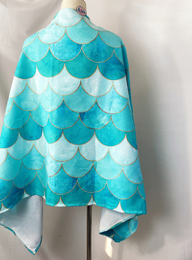 FHC原创美人鱼新款便携速干户外吸水运动浴巾快干沙滩毛巾防晒巾