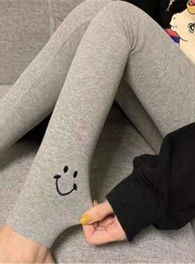 薄款打底裤女春夏2021新款外穿高腰显瘦螺纹小脚裤灰色弹力紧身裤
