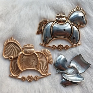 新中式 宋锦手工diy马上有钱吊坠空托挂件贴布饰品配件底胚10个