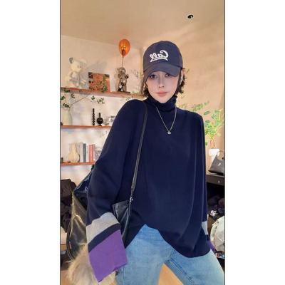 50351 - 新款时尚百搭休闲高领百搭羊毛针织衫12.13