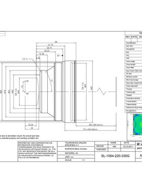 OPEX南京波长SL-1064-220-330G-D12光纤激光打标机场镜F330