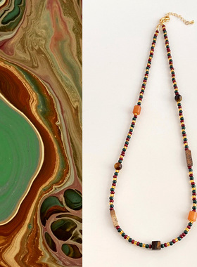 静檀~原创手作新中式虎眼石项链气质文艺复古国风锁骨链串珠项饰