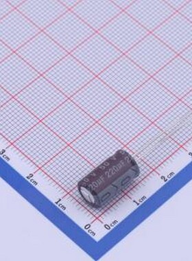 01EC0208 直插铝电解电容 220uF ±20% 50V 插件,D8xL15mm