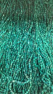 天然绿松石不规则小石头配件半成品DIY配件5mm串珠散珠高瓷蓝绿色