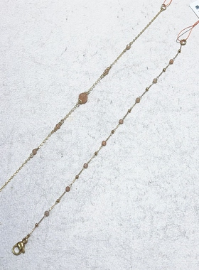 天然橙月光南瓜珠小米珠手链