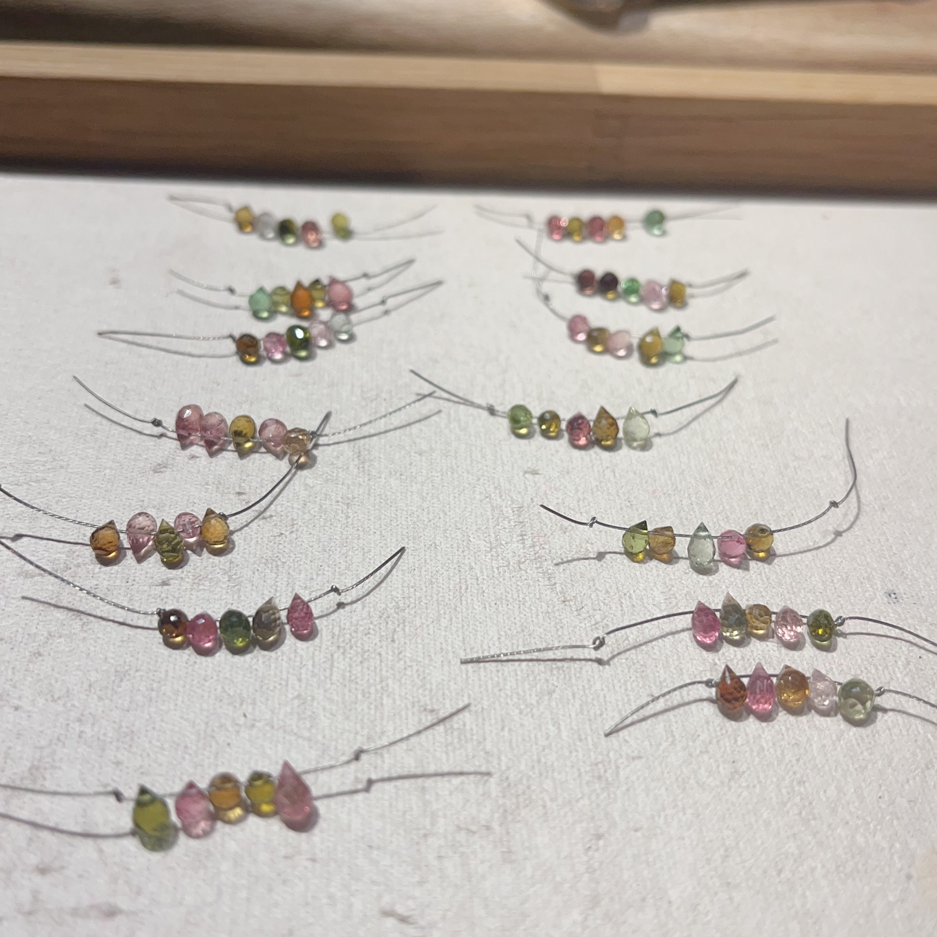 印度进口无优化天然碧玺水滴DIY