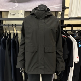 安踏三合一摇粒绒内胆厚外套女2025冬季新款连帽2冲锋衣162547601