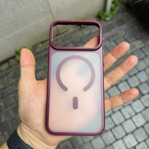 防指纹 紫红色iPhone18promax手机壳超薄磨砂适用苹果18pro保护套17 pro max磁吸全包软边