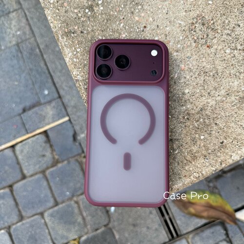 勃艮第酒红色 iPhone18promax手机壳磁吸适用苹果18pro全包硅胶软边保护套17 pro max新款磨砂防指纹半透明
