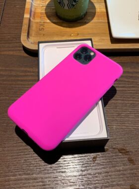 全包液态硅胶 iPhone11Pro Max手机壳适用于苹果11玫红色防摔软女