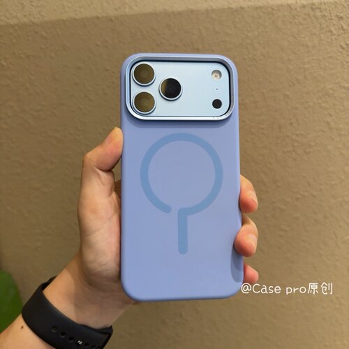 金属按键 液态硅胶iPhone18promax手机壳冰川蓝色适用苹果18pro酒红色保护套17 pro max新款内置磁吸