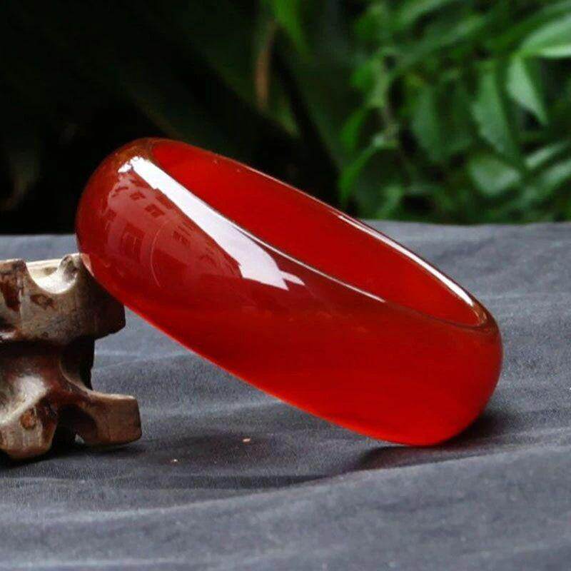 巴西枣红色加宽加厚玛瑙玉髓玉石手饰