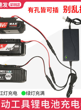 18V20V21V48V98V万能手电钻充电器适用东成大艺手枪钻扳手锂电池