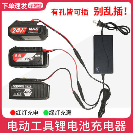 18V20V21V48V98V万能手电钻充电器适用东成大艺手枪钻扳手锂电池