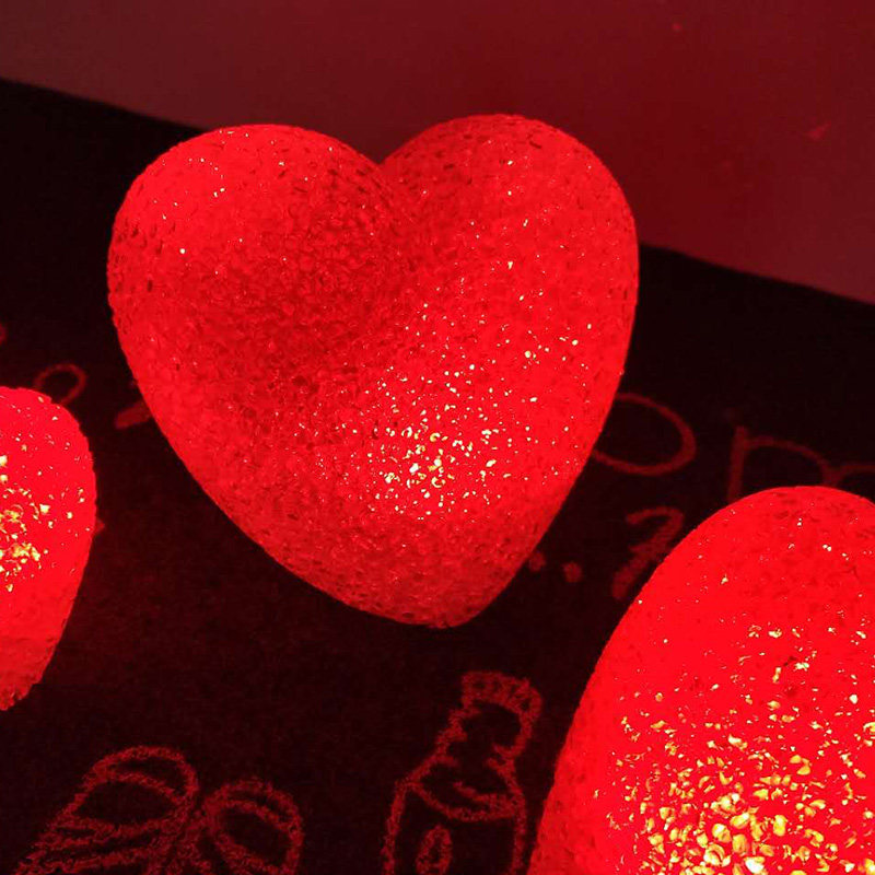 舞台道具合唱五角星水晶爱心小夜灯发光心形灯舞蹈晚会手捧大红心