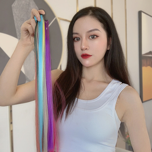挂耳染彩色假发片女一片式网红无痕隐形渐变挑染贴片接发片发条束
