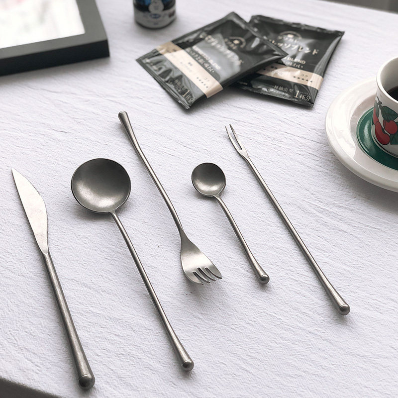 复古做旧刀叉勺餐具304不锈钢露营牛排水果叉甜品叉子勺子汤勺,餐饮具,西餐勺,淘宝优惠券,粉丝福利购,淘宝优惠卷