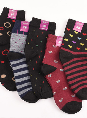 5-10双袜子女士妈妈袜长筒黑色棉袜春秋薄款中老年耐磨秋冬奶奶袜